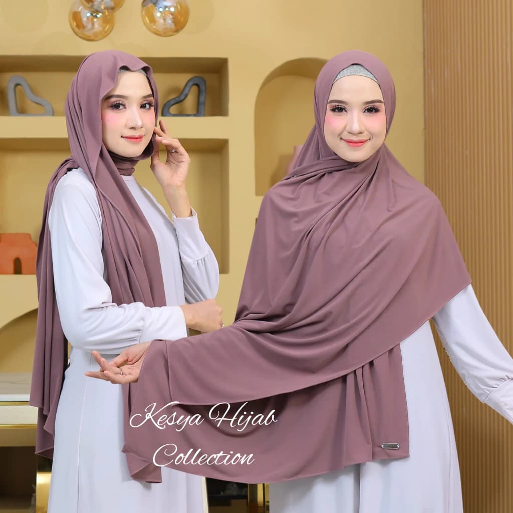 Hijab Pashmina Oval Jersey Premium syar'i jumbo thumbnail 2
