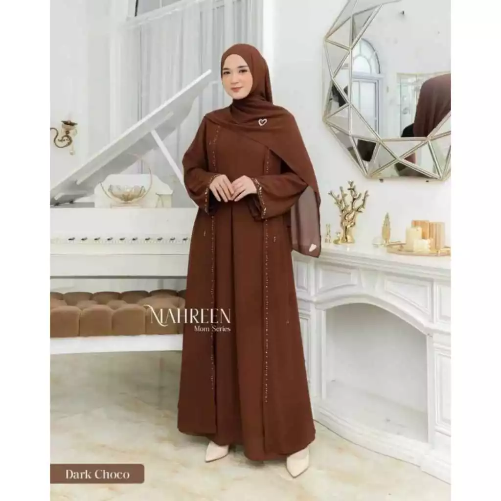 MAHREN ABAYA TURKEY VIRAL TERBARU 2025 BAHAN CERUTY BABY DOLL FULL PURING PAYET MUTIARA ABAYA MEWAH thumbnail 3