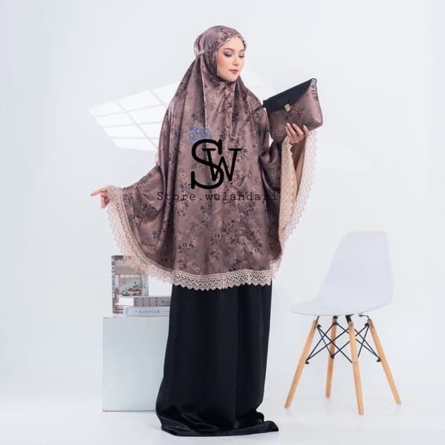 mukena silk premium 2in1 MALIKA mukena mewah mukena renda mukena terbaru mukena kekinian mukena luxury mukena motif mukena printing mukena jumbo thumbnail 2