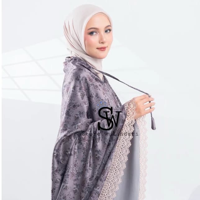 mukena silk premium 2in1 MALIKA mukena mewah mukena renda mukena terbaru mukena kekinian mukena luxury mukena motif mukena printing mukena jumbo thumbnail 3