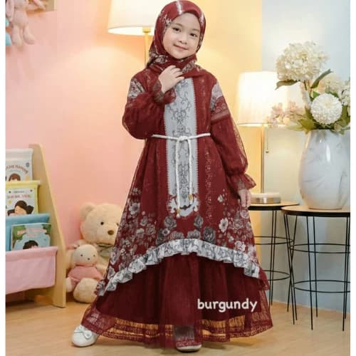 Arabell Sultan Gamis Lebaran Anak Babidoll Mix Chantily Baju Dress Pesta Motif Bunga Terbaru Muslim Syari Mewah Remaja Bahan Nyaman thumbnail 2