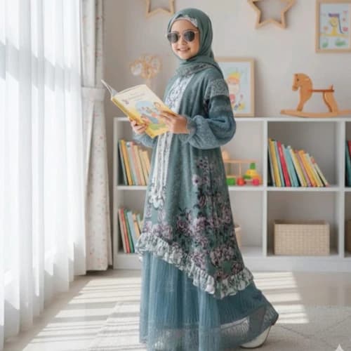 Arabell Sultan Gamis Lebaran Anak Babidoll Mix Chantily Baju Dress Pesta Motif Bunga Terbaru Muslim Syari Mewah Remaja Bahan Nyaman thumbnail 3