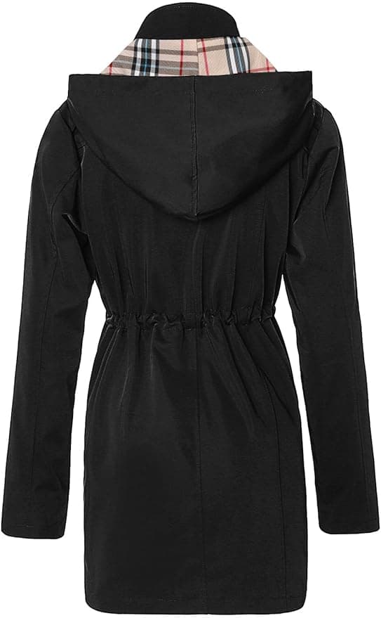 SaphiRose Women's Long Hooded Rain Jacket Outdoor Raincoat Windbreaker thumbnail 3